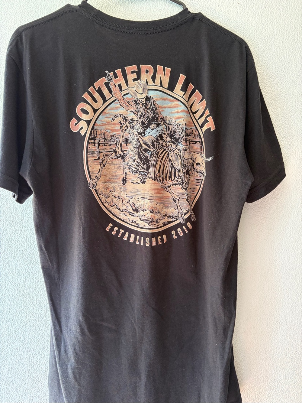 Men’s Black Graphic Tee - Cowboy Rodeo Design
